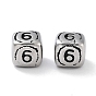 304 из нержавеющей стали бусы, куб с числа 6