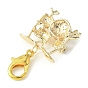 Musical Instrument & Note Alloy Rhinestone Pendants Decoraiton, with Zinc Alloy Lobster Claw Clasps