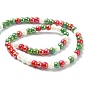 Opaque Electroplate Glass Beads Strands, AB Color Plated, Round, for Christmas