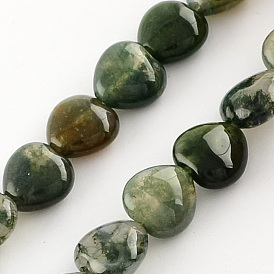 Natural Indian Agate Bead Strands, Heart