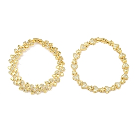 Латунные браслеты-цепочки с микропаве из прозрачных кубических цирконий для женщин