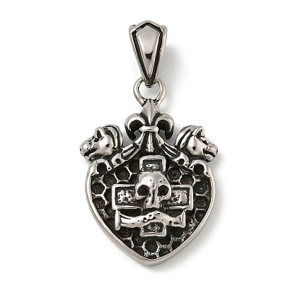 316 кулоны из хирургической нержавеющей стали с микропаве и кубическим цирконием., череп