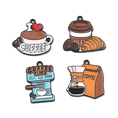 Эмалевые подвески из сплава на кофейную тематику