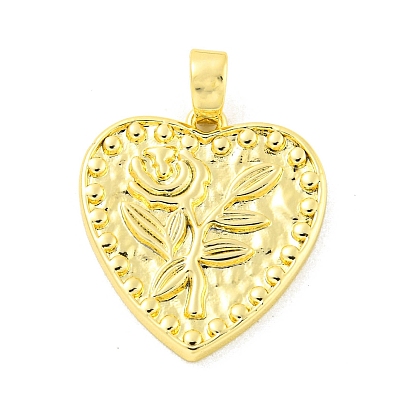 Brass Pendants, Cadmium Free & Nickel Free & Lead Free, Heart