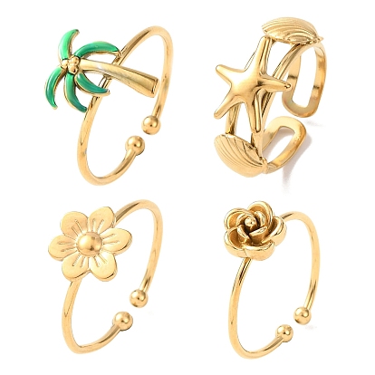 304 открытые кольца манжеты из нержавеющей стали, золотые