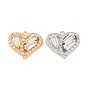 Латунные микропаве прозрачные подвески с фианитом, без кадмия, без никеля и без свинца, сердце с ромбом