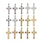 Micro cuivres ouvrent pendentifs zircone cubique, breloques en forme de croix octogonale, sans cadmium et sans plomb