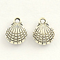 Tibetan Style Zinc Alloy Shell Charms, 13x10x4mm, Hole: 2mm, about 909pcs/1000g