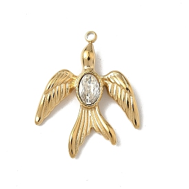 304 Подвески из нержавеющей стали со стразами, ионное покрытие (IP), глотать