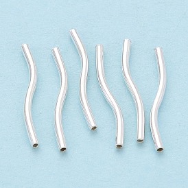 925 серебряные волнистые трубчатые бусины