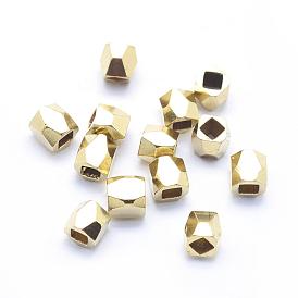 Laiton perles d'entretoise, sans plomb et sans cadmium et sans nickel, facette, cube