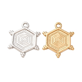 Pendentifs en acier inoxydable, breloques hexagonales à motif en spirale, plaqué longue durée