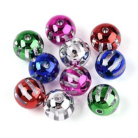 Прозрачные акриловые бусины, круглый с полосой