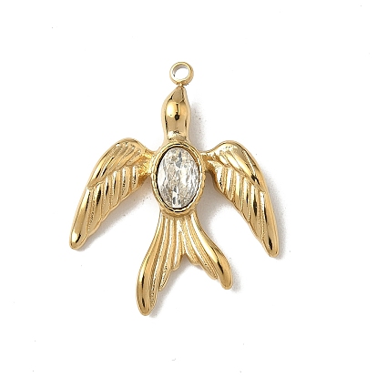 304 Подвески из нержавеющей стали со стразами, ионное покрытие (IP), глотать