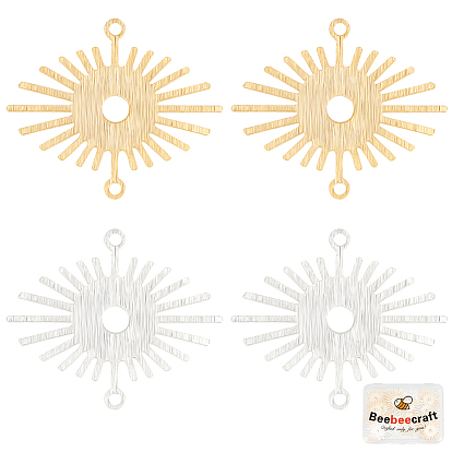 40шт 2 цвета латунные соединительные подвески, солнечные ссылки, долговечный, без кадмия и без свинца