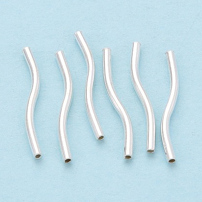 925 серебряные волнистые трубчатые бусины