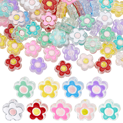 90шт 9 цветные бусины из прозрачной акриловой эмали, цветок