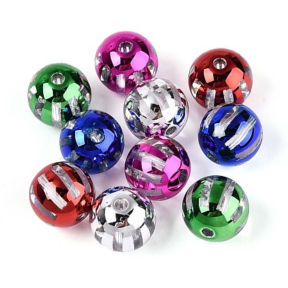 Прозрачные акриловые бусины, круглый с полосой