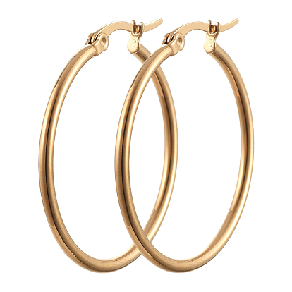 304 Stainless Steel Hoop Earrings, Huggie Hoop Earrings for Women, Round Ring