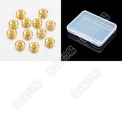 500Pcs Brass Spacer Beads, Cadmium Free & Lead Free, Rondelle