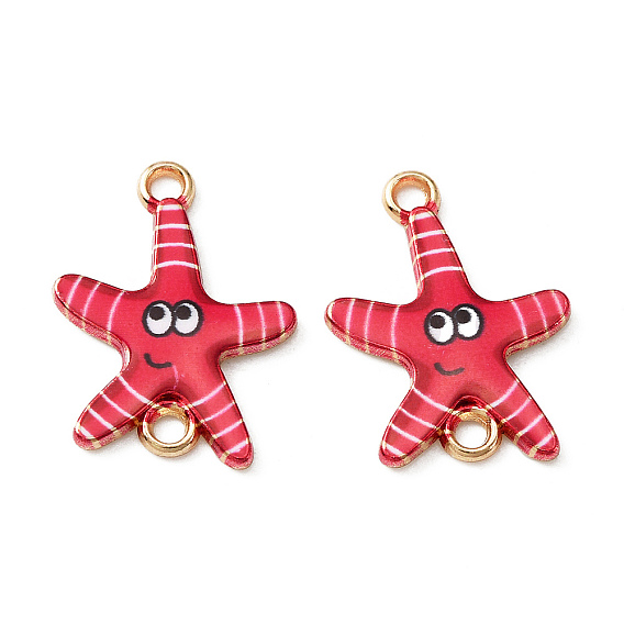 Подвески из сплава эмали с морской тематикой, золотой свет, морская звезда