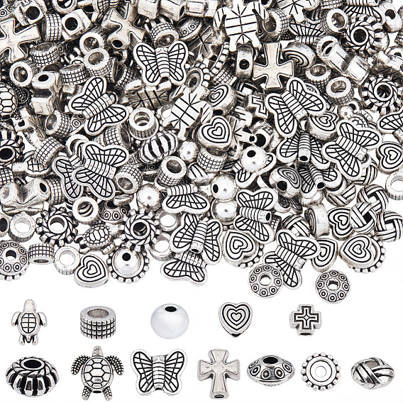Tibetan Style Alloy Beads, Mixed Shapes