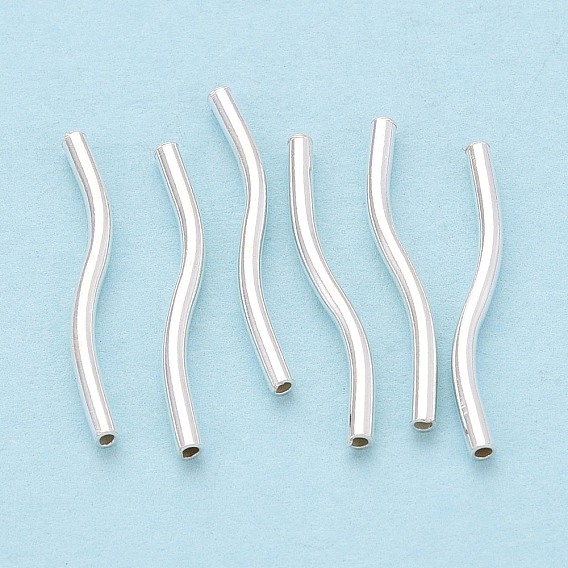 925 серебряные волнистые трубчатые бусины