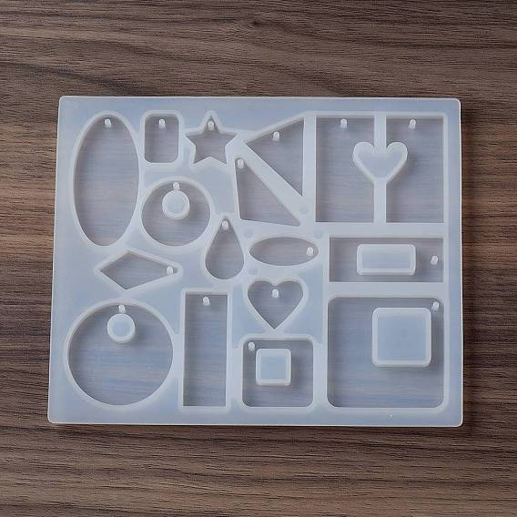 Diy подвеска пищевые силиконовые формы, формы для литья смолы, для уф-смолы, изготовление ювелирных изделий на основе эпоксидной смолы, звезда/сердце/овал