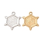 304 Stainless Steel Pendants, Hexagon with Spiral Pattern Charms, Long-Lasting Plated