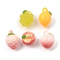 Opaque Resin Imitation Fruit Pendants, with Enamel
