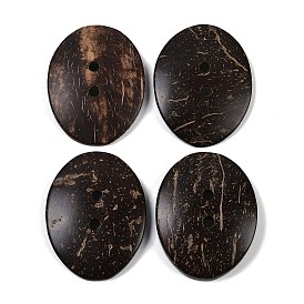 Carved Oval 2-hole Basic Sewing Button, Coconut Button