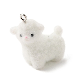 Подвески из непрозрачной смолы, овечьи прелести, с железной платиной петлей