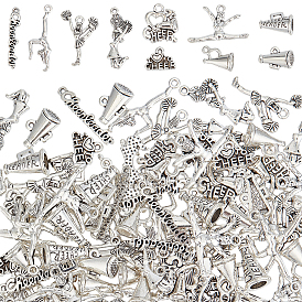 100 шт. 10 стили подвески из сплава в тибетском стиле для поддержки, старинные серебряные подвески