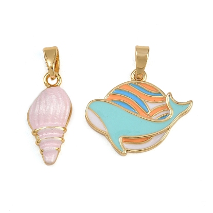 Латунь эмаль подвески, золотые