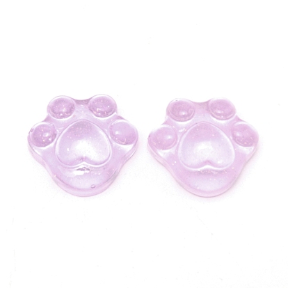 Transparent Resin Cabochons,  with Glitter Powder, Claw