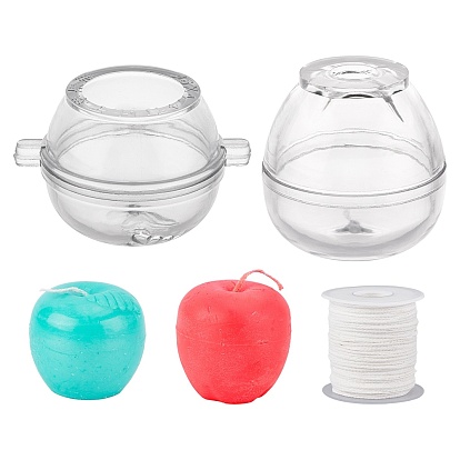 DIY Candle Making Tools, with Plastic Apple Shapes Candle Molds and Eco-Friendly Candle Wick