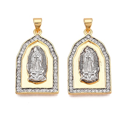 Латунные микро проложить кубического циркония подвески, без кадмия и без свинца, арка с амулетами девы марии