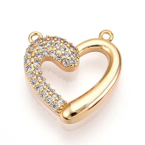 Латунные микро проложить кубического циркония прелести, сердце