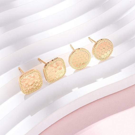 Латунь серьги, без никеля , реальный 18 k позолоченный