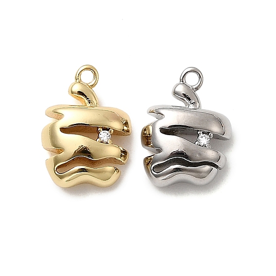 Подвески латунные горный хрусталь, яблочные прелести