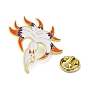 Chinese Style Myth Animal Nine Tail Fox Enamel Pins, Light Gold Alloy Brooch for Backpack Clothes Women