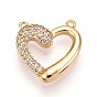 Латунные микро проложить кубического циркония прелести, сердце