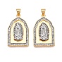 Латунные микро проложить кубического циркония подвески, без кадмия и без свинца, арка с амулетами девы марии
