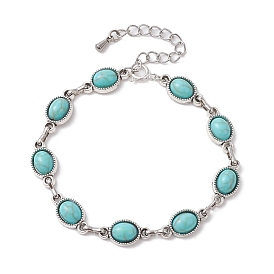 Alloy Resin Oval Link Chain Bracelets for Women