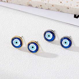 Vintage Cat Eye Demon Earrings with Resin Blue Eyes - Exquisite and Unique Jewelry
