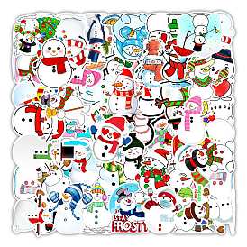 Christmas Waterproof PVC Plastic Sticker Labels, Self-adhesion, for Suitcase, Skateboard, Refrigerator, Helmet, Mobile Phone Shell, Snowman Pattern