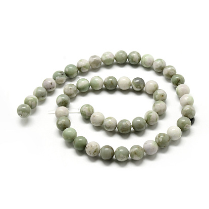 Natural Peace Jade Beads Strands, Round