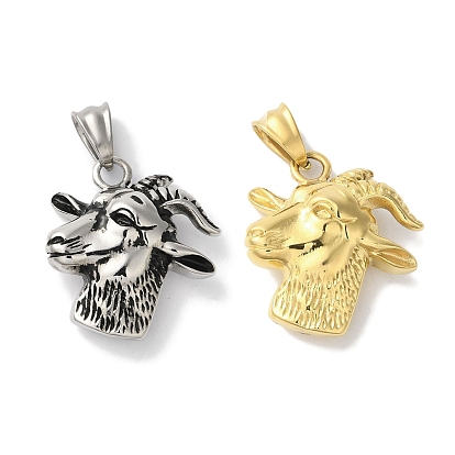 Ионное покрытие (ip) 304 подвески из нержавеющей стали, амулет в виде головы козла