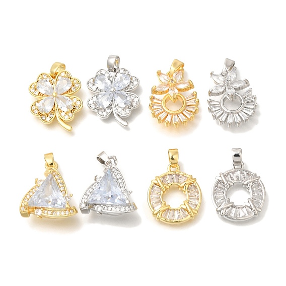 Латунные микро проложить кубического циркония подвески, с подвесками-кольцами