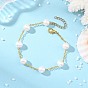 Pulseras de cadena con cuentas de patata y perlas cultivadas naturales de agua dulce, joyas de latón para mujer, blanco